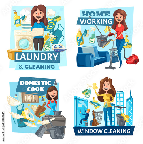 Household cooking, washing and cleaning service