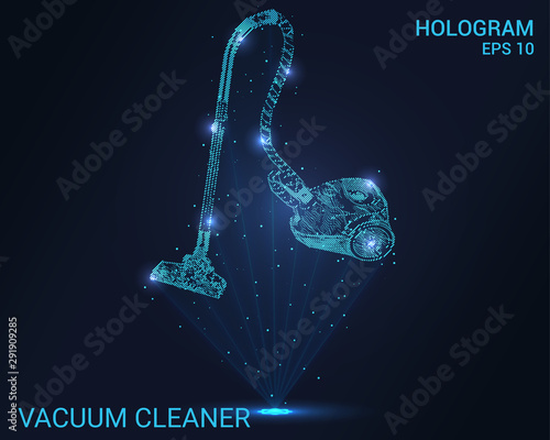 The hologram of the vacuum cleaner. Holographic projection vacuum cleaner. Flickering energy flux of particles. The scientific design of the cleaning.