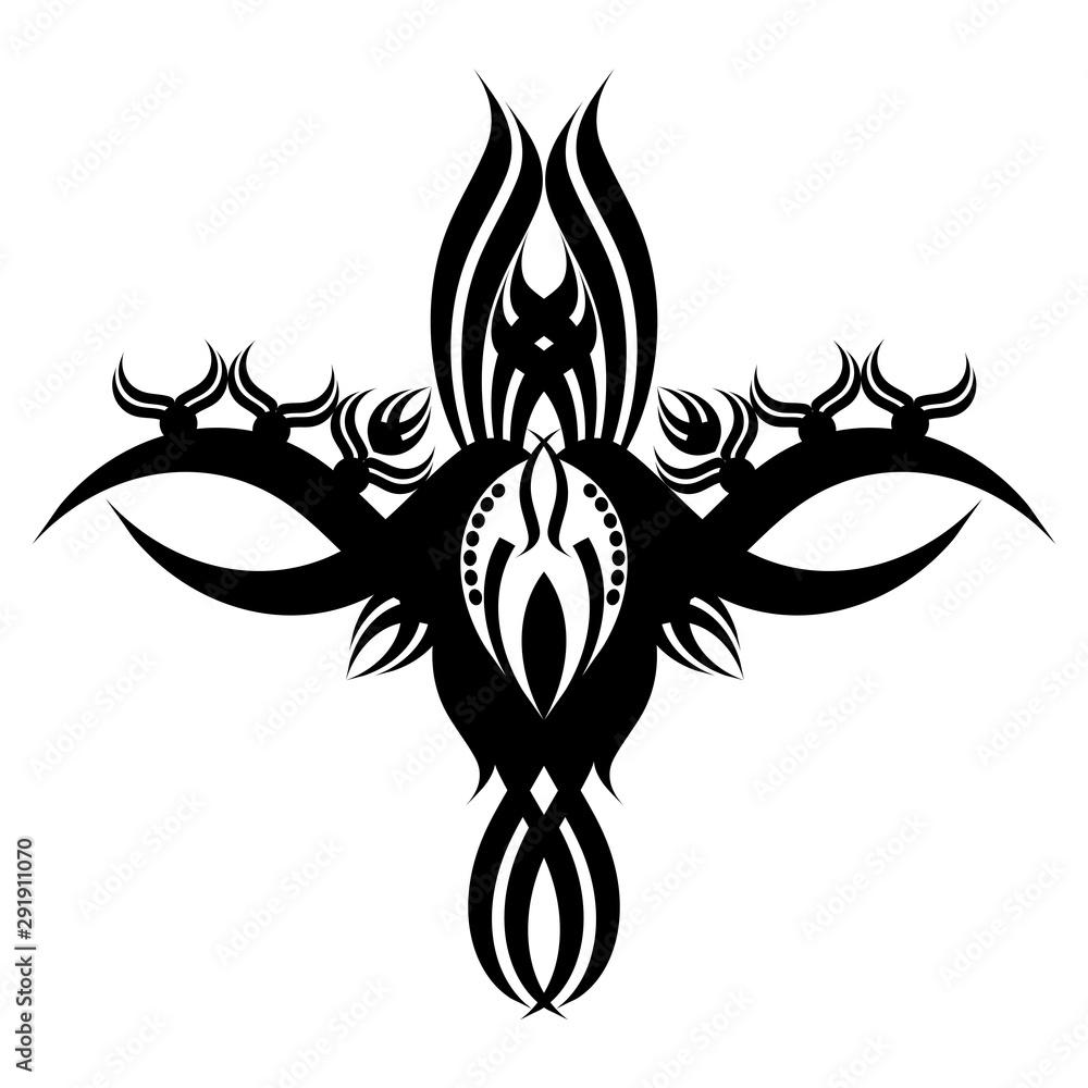 Viking tattoo design. Vector illustration with tribal tattoo isolated on  white. Stock Vector | Adobe Stock