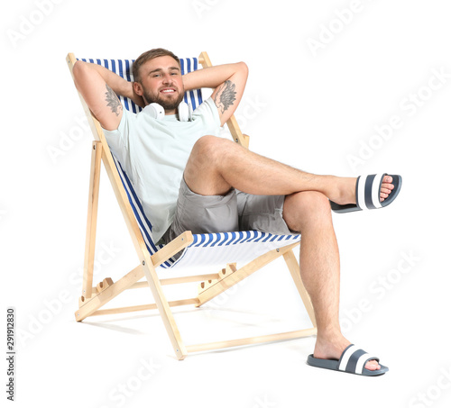 Handsome young man relaxing...