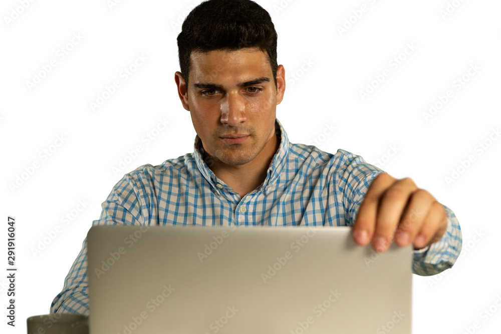 Young businessman using a laptop Young businessman using a laptop