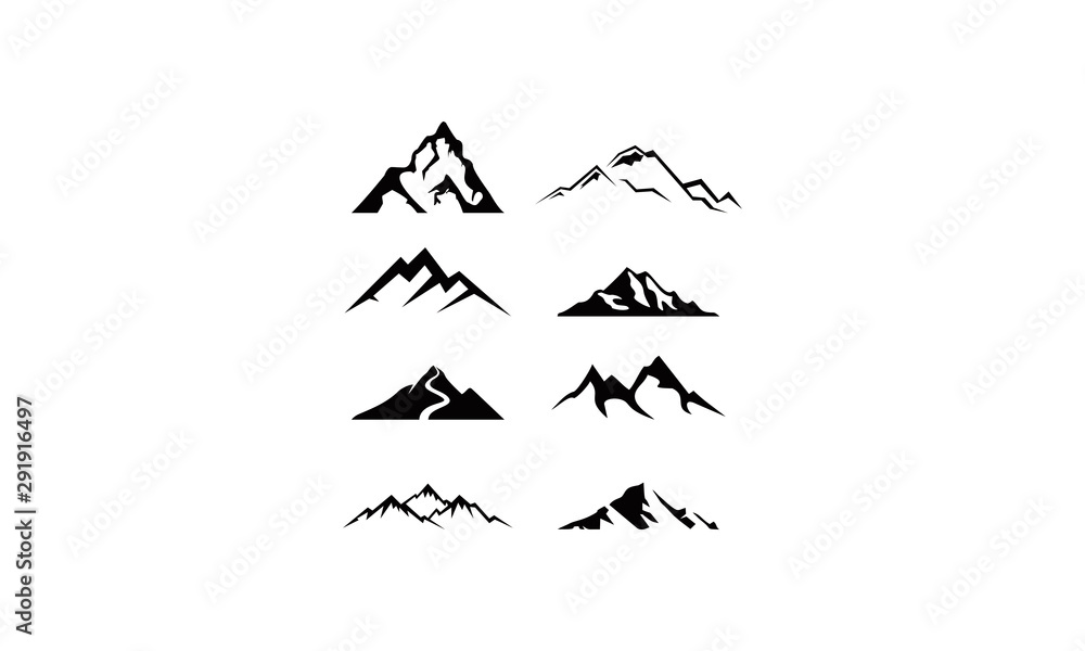 Naklejka logo wektor zestaw górski