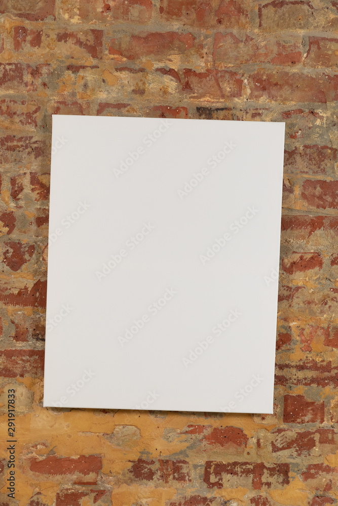 Blank canvas and brick wall Blank canvas and brick wall