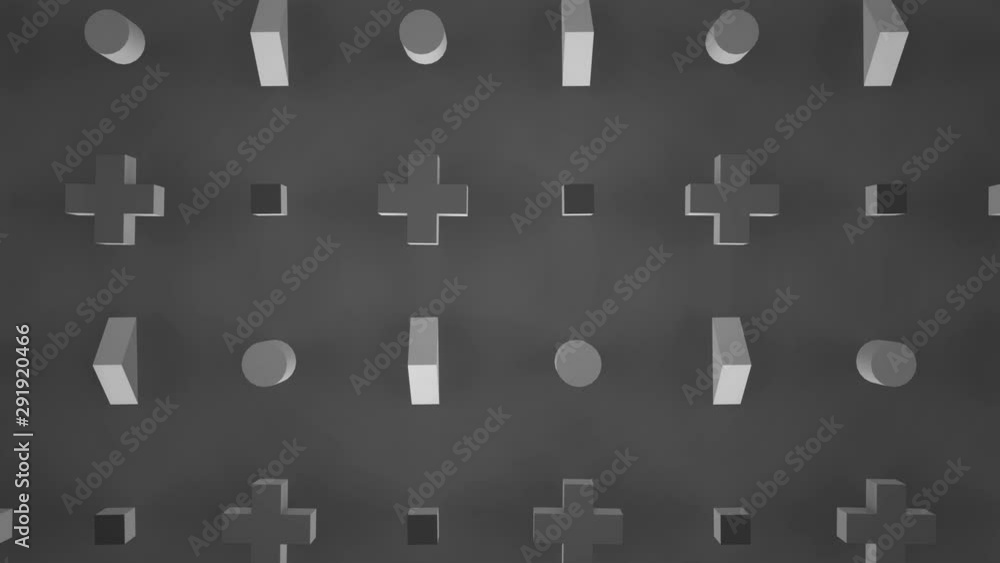 Moving 3d abstract shapes in formation Moving 3d abstract shapes in formation