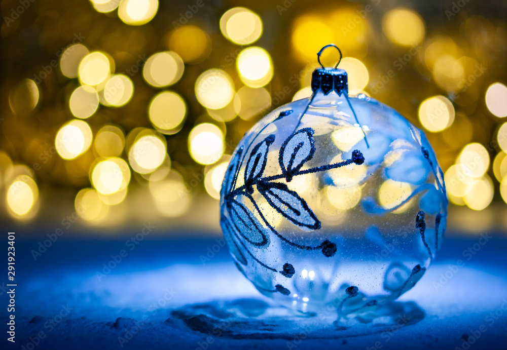 christmas decoration is snow festive lights and copy space christmas decoration is snow festive lights and copy space