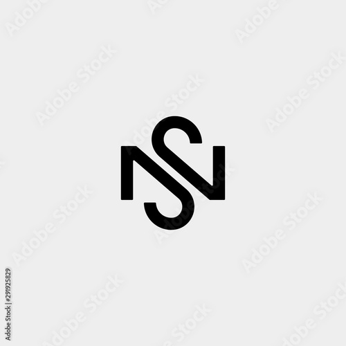 Letter S N SN NS Logo Design Simple Vector