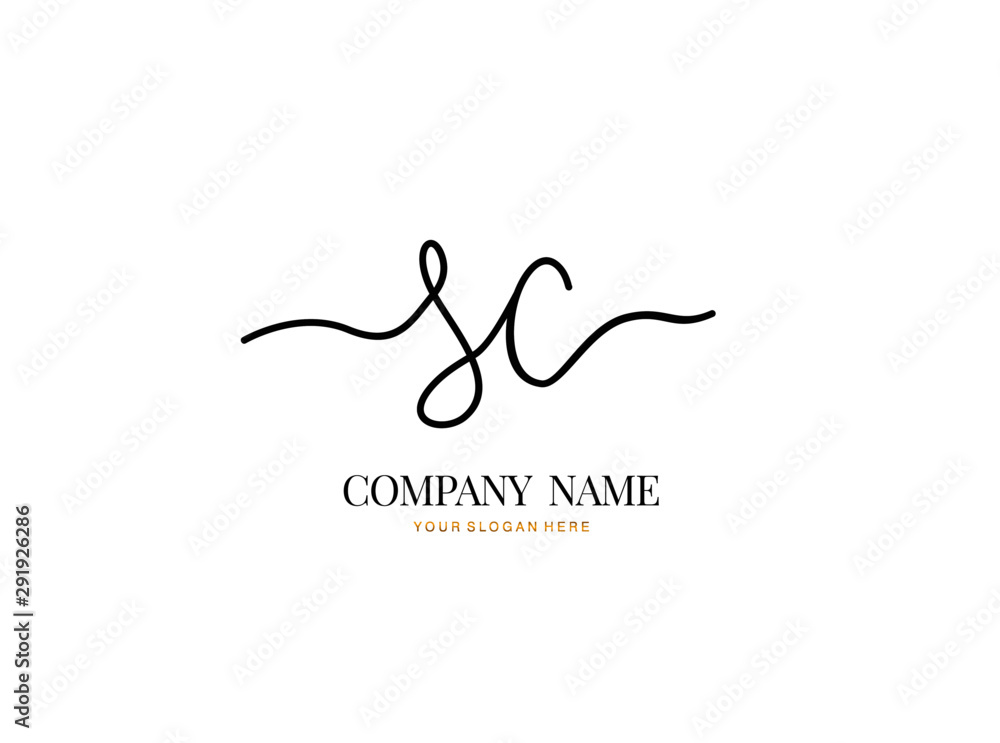 S C SC Initial handwriting logo design with circle. Beautyful design handwritten logo for fashion, team, wedding, luxury logo. S C SC Initial handwriting logo design with circle. Beautyful design handwritten logo for fashion, team, wedding, luxury logo.