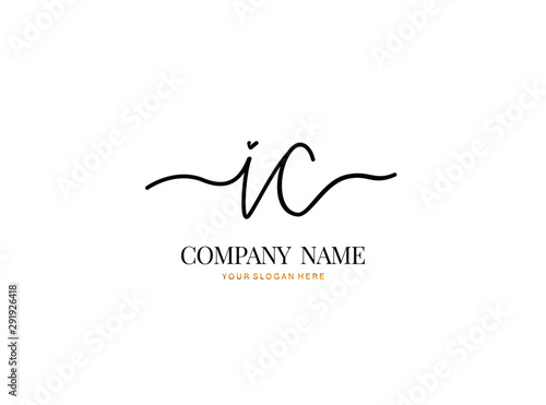 I C IC Initial handwriting logo design with circle. Beautyful design handwritten logo for fashion, team, wedding, luxury logo.