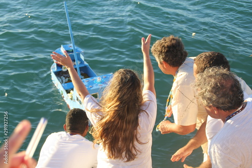 Religious group sends offerings to Iemanja, queen of the sea