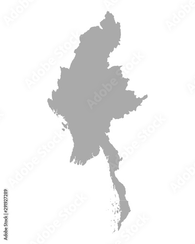 Print op canvas Karte von Myanmar