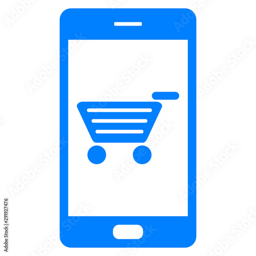 Warenkorb und Smartphone