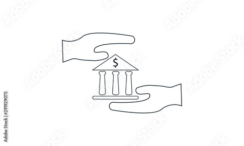 Finance insurance icon for financial risk management
