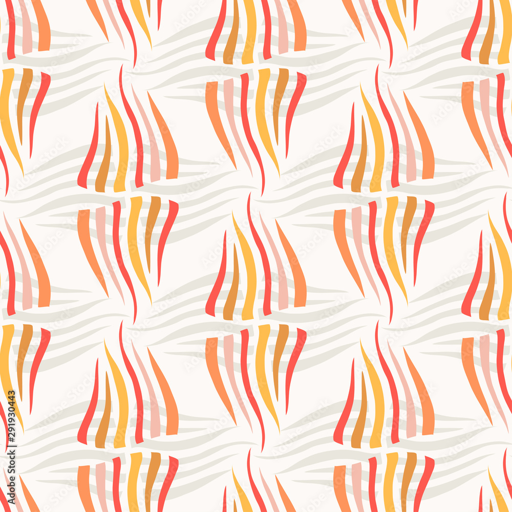 Modern seamless pattern. Repeating colorful background in orange colors. Ethnic pattern for fashion prints, wallpaper and textile design.