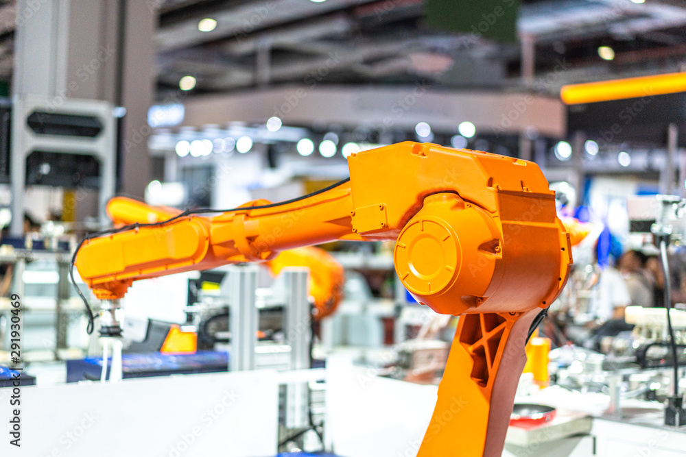 robot arm in factory robot arm in factory