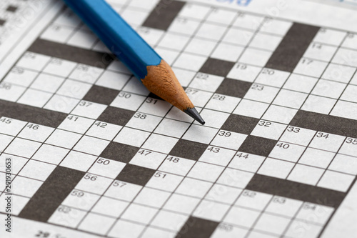 Crossword Puzzle with pencil photo