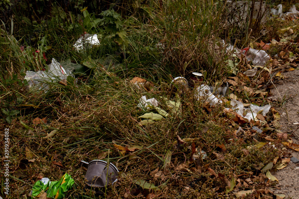The acute problem of mankind is environmental pollution. Garbage in nature: plastic bags, glasses, paper and bottles. Ecological catastrophy. The acute problem of mankind is environmental pollution. Garbage in nature: plastic bags, glasses, paper and bottles. Ecological catastrophy.