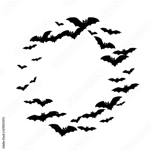 Flying bats vampire Halloween symbols