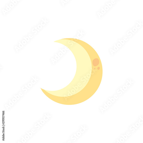 half moon on white background