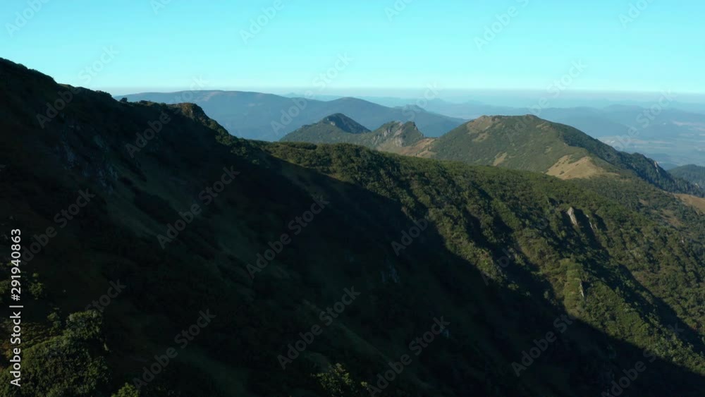 A beautiful ridge in the mountains fly over them, Fatra A beautiful ridge in the mountains fly over them, Fatra