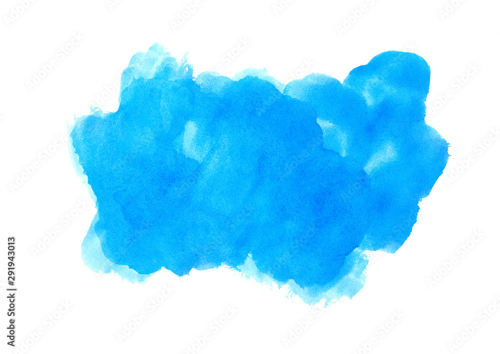 blue watercolor abstract background.Colorful strokes on white background.High resolution banner