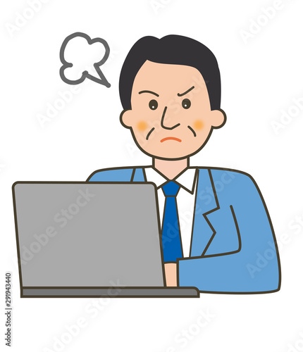 男性　会社員　パソコン
