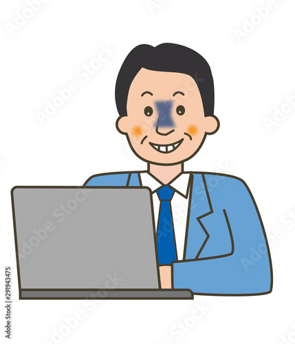 男性　会社員　パソコン