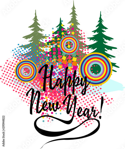 Lettering Happy New Year Greetings. Suitable for cards  invitations  posters  t-shirts.