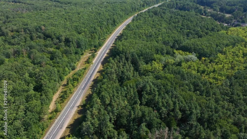 Aerial View Highway Near Forest Aerial View Highway Near Forest