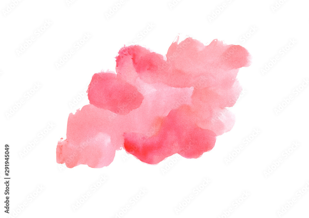 red watercolor abstract strokes on white background.Colorful banner
