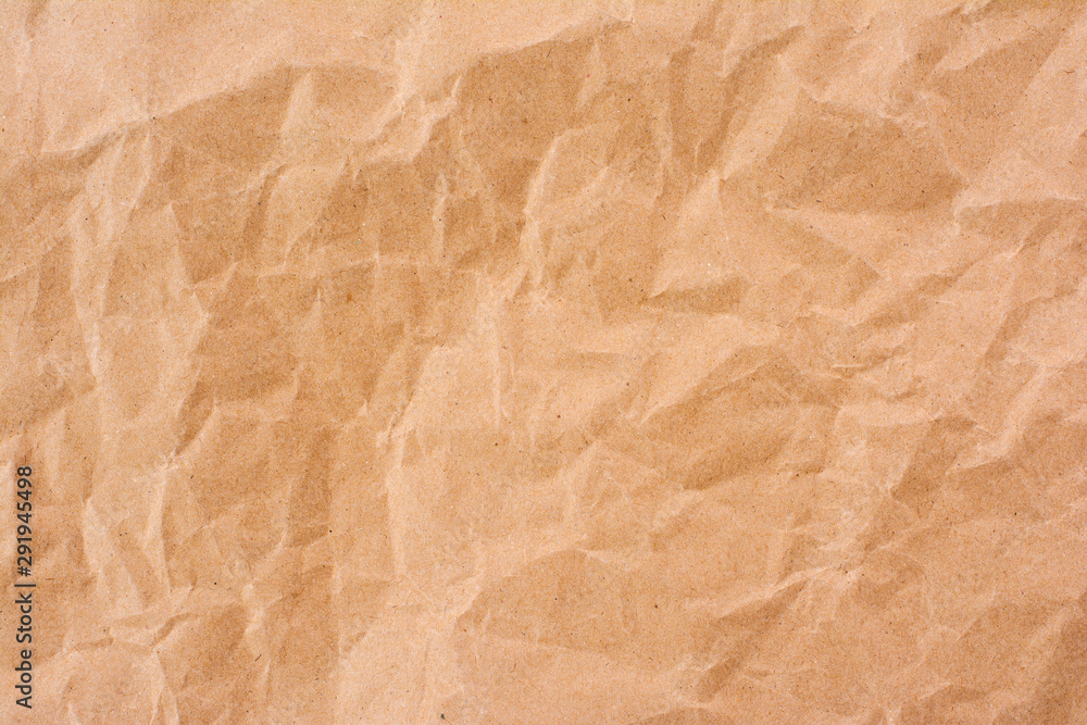 Fototapeta premium crumpled craft paper texture abstract background