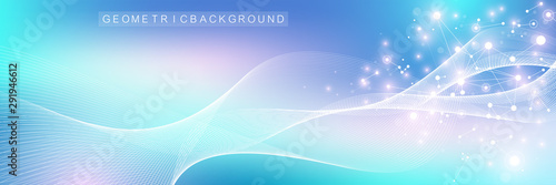 Nano technologies abstract background. Cyber technology concept. Artificial Intelligence, virtual reality, bionics, robotics, global network, microprocessor, nano robots. Vector illustration, banner