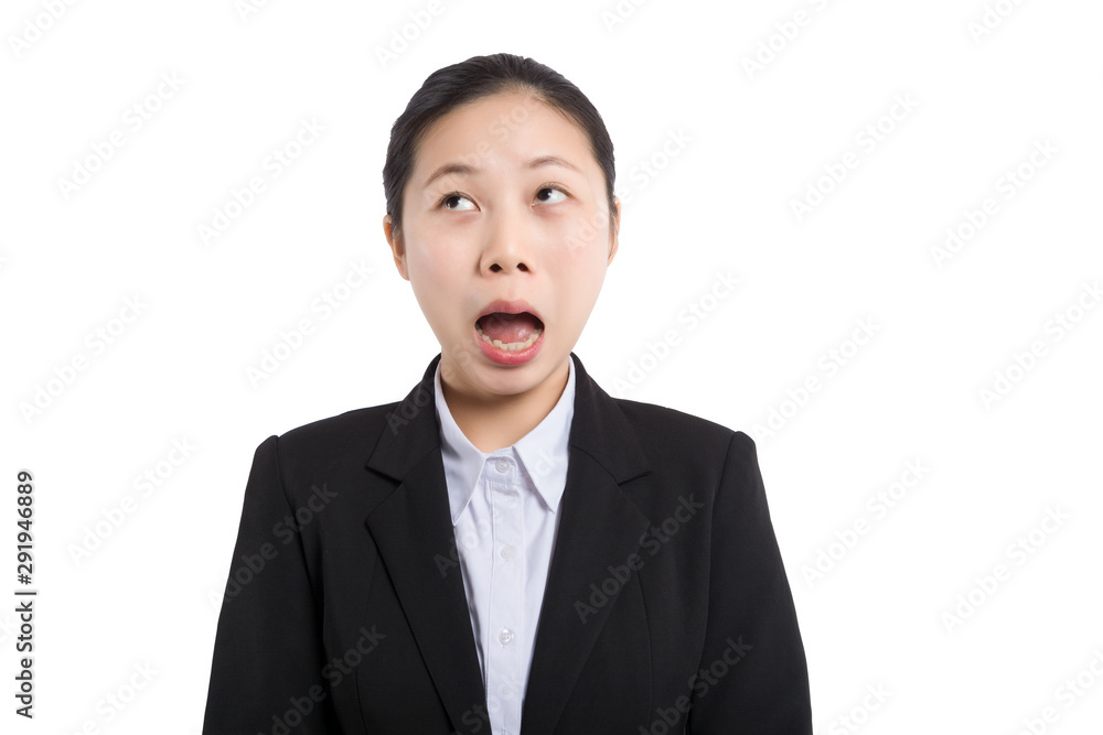 Modern business woman in the office with copy space Modern business woman in the office with copy space