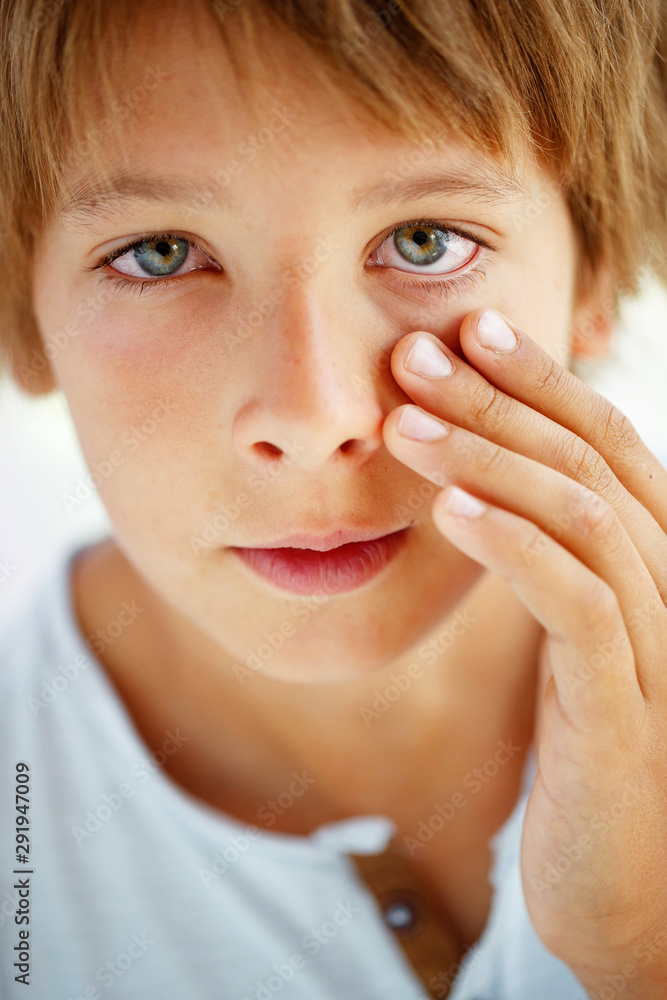 Allergy. Child boy teenager is sick. Allergy. Child boy teenager is sick.