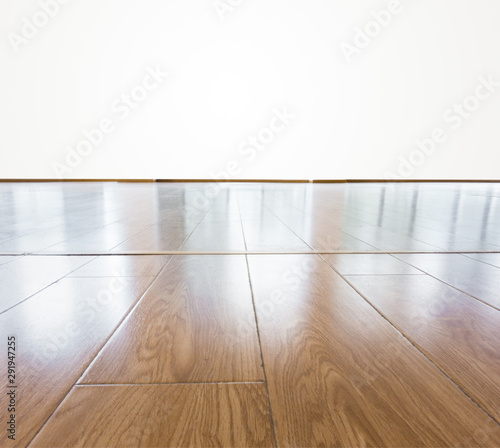 Isolated bamboo wood floor texture on white wall background © ruixue