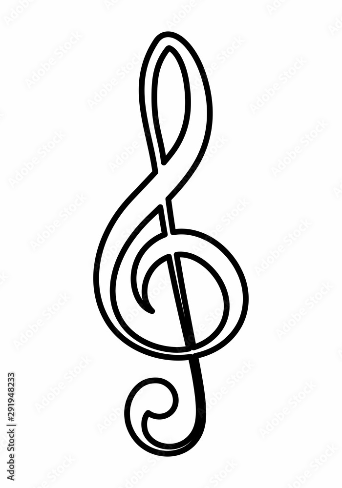 Treble Clef sign illustration Treble Clef sign illustration