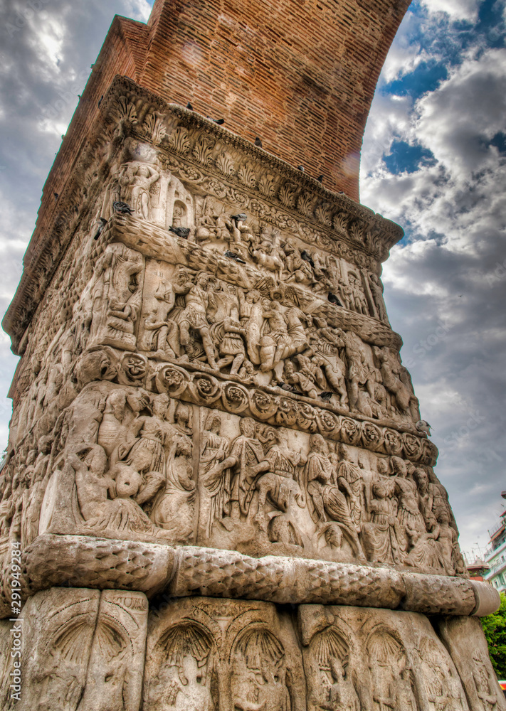 Détail de l'arc de Galère à Thessalonique, Grèce