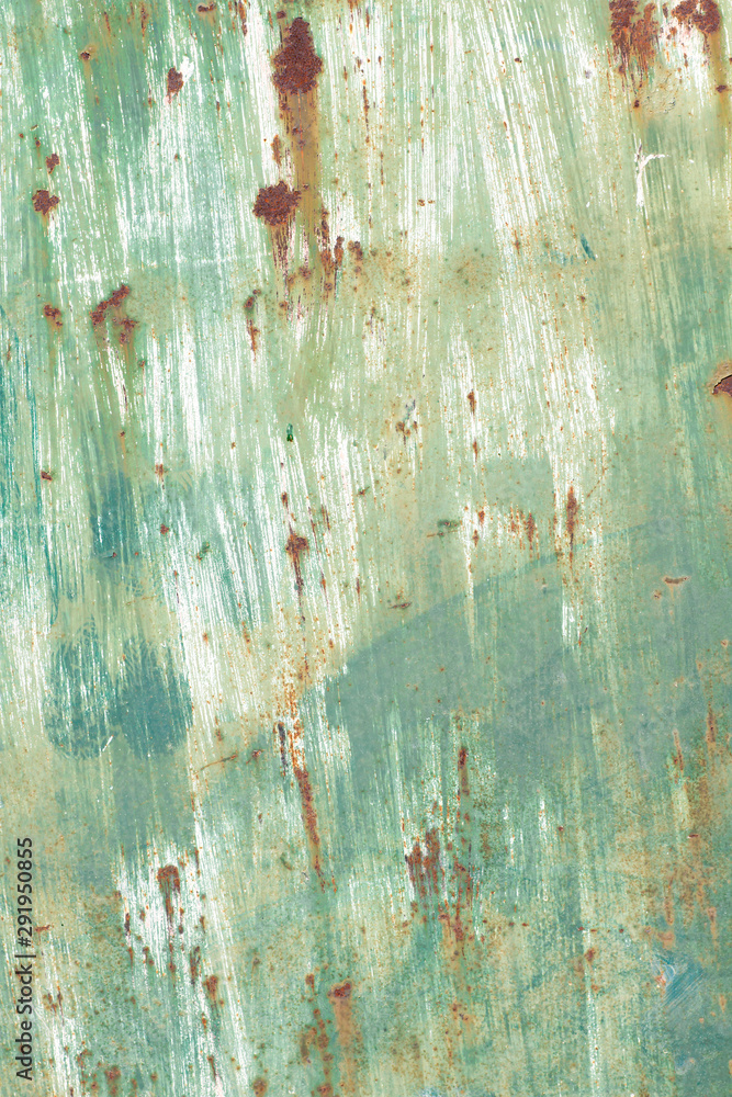 Old green rusty wall background