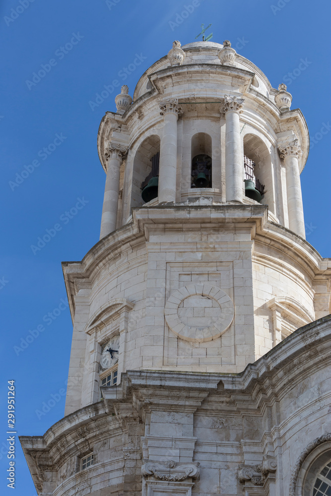 Cathedral church tower Cadiz, Spain