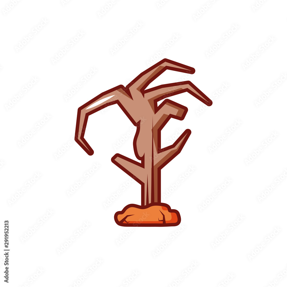 spooky scary Halloween tree on white background spooky scary Halloween tree on white background