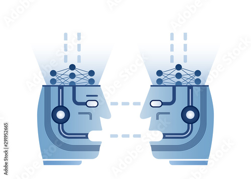 Artificial intelligence, deep learning, machine learning design concept