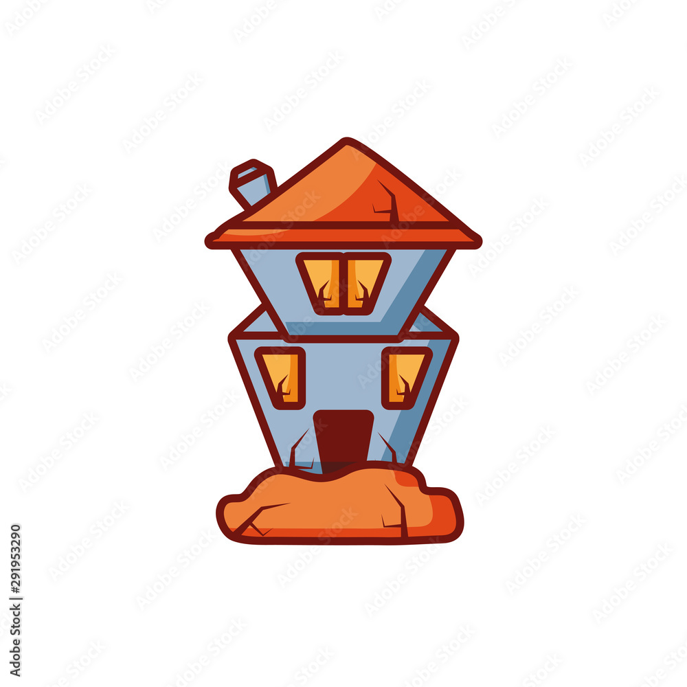 halloween horror house on white background halloween horror house on white background