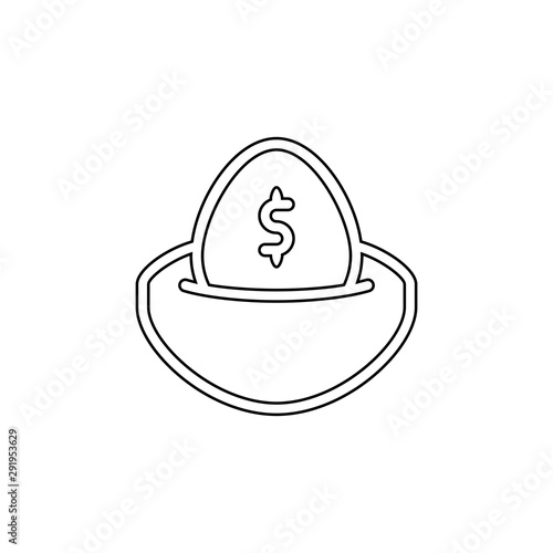 Dollar and egg icon. Savings symbol