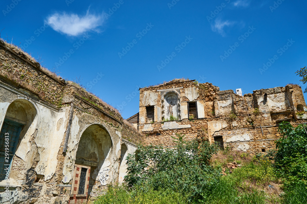 old building and nature background