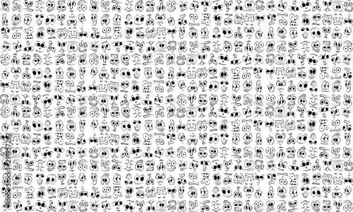 cartoon face expressions vector set photo