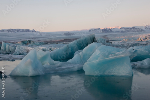 Icebergs at the Glacier Lagoon Jökulsarlon, Iceland, Europe