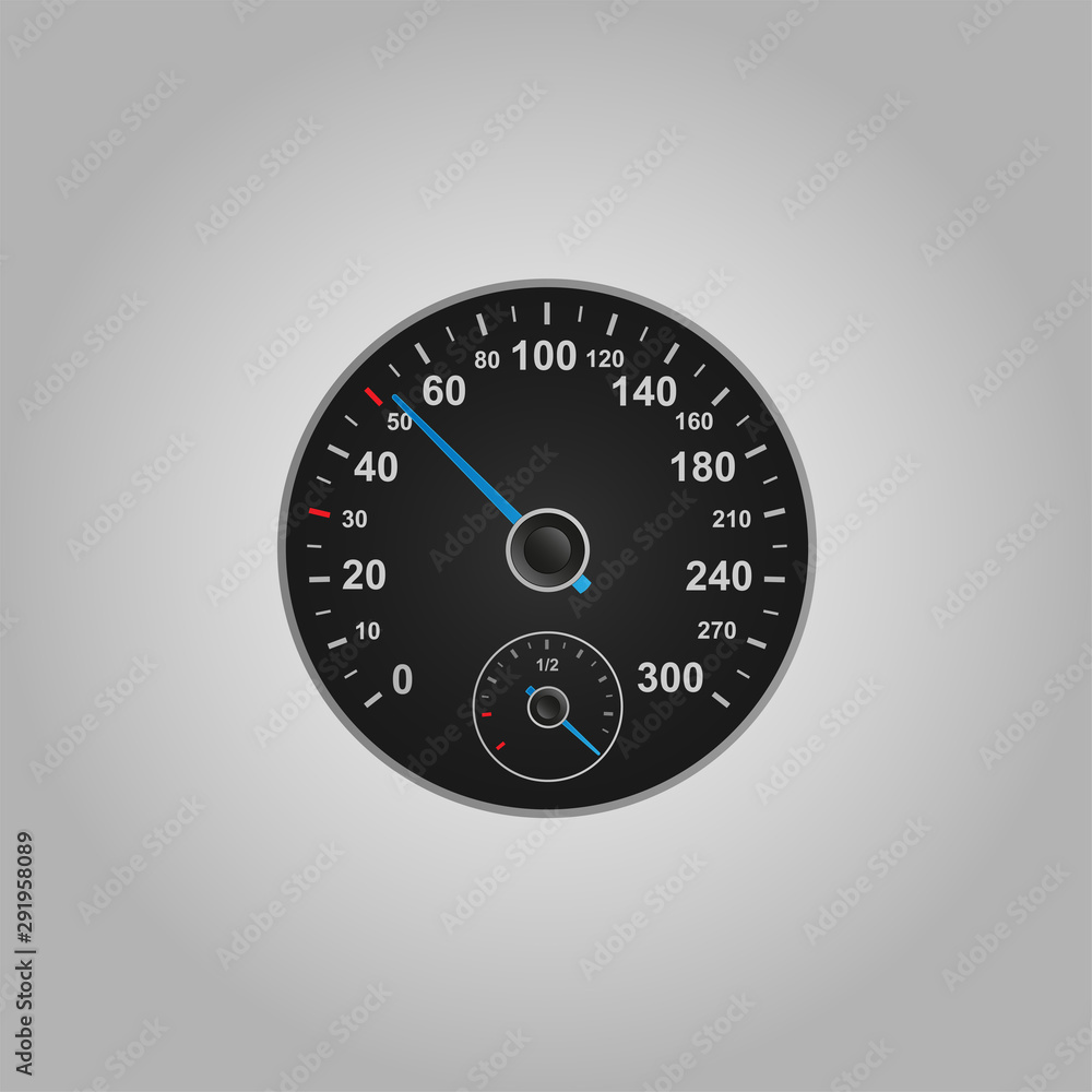 Car speedometer dashboard. Speed metre panel with odometer, miles counter  and urgency dial or cars instrument fast dashboard.vector illustration.10  eps. Stock Vector | Adobe Stock