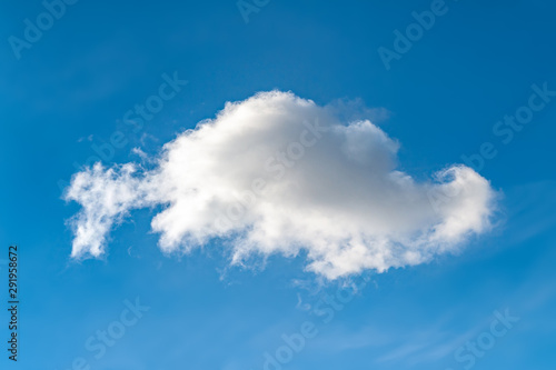 Closeup one cloud on a blue sky.