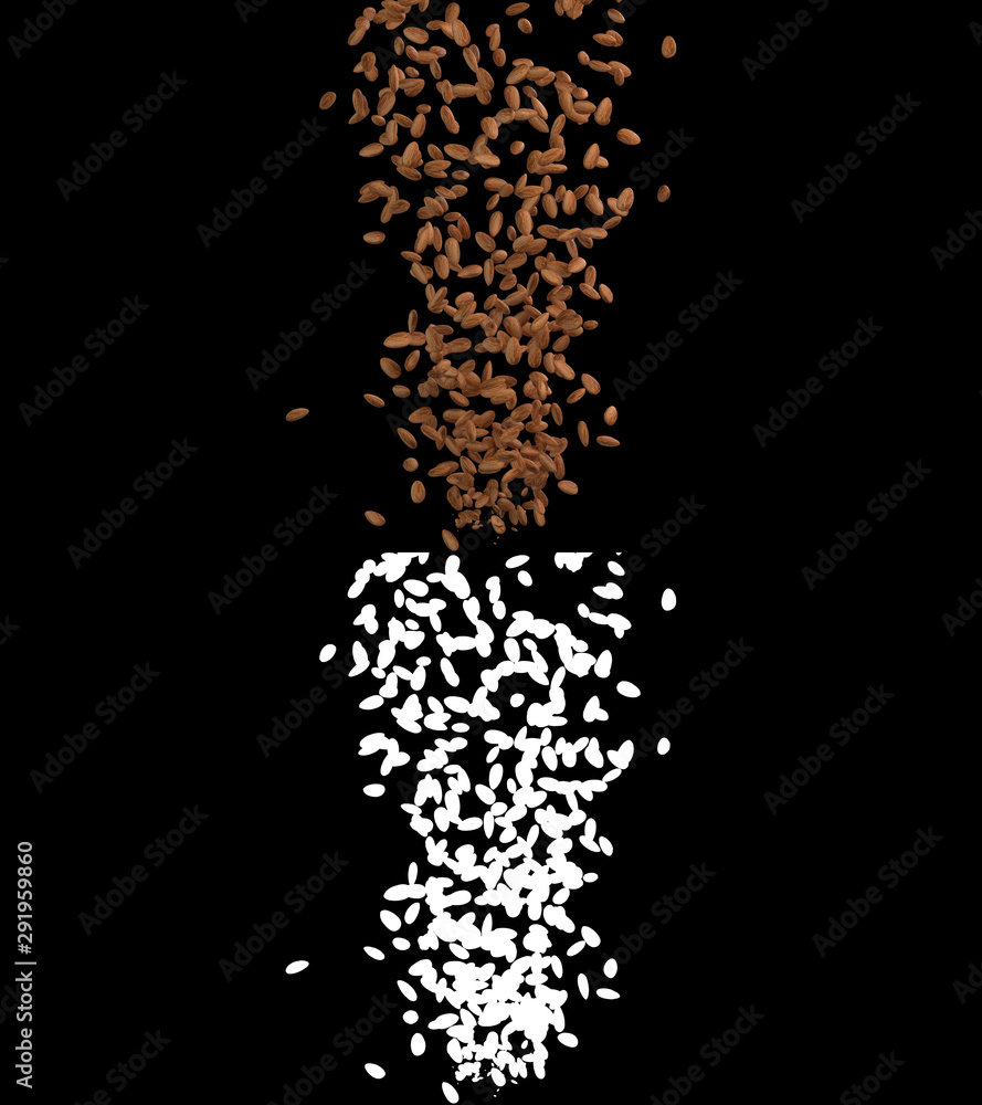 3D illustration of a almond flow with alpha layer