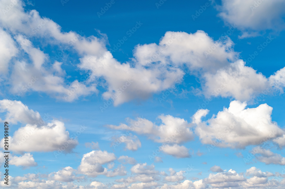 Clouds on a blue sky over the horizon in a cold autumn morning. Clouds on a blue sky over the horizon in a cold autumn morning.