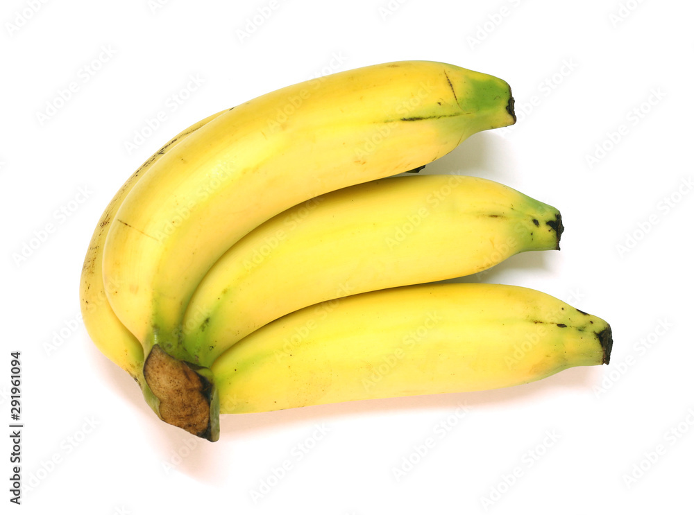 Yellow banana curve isolate on white background Yellow banana curve isolate on white background